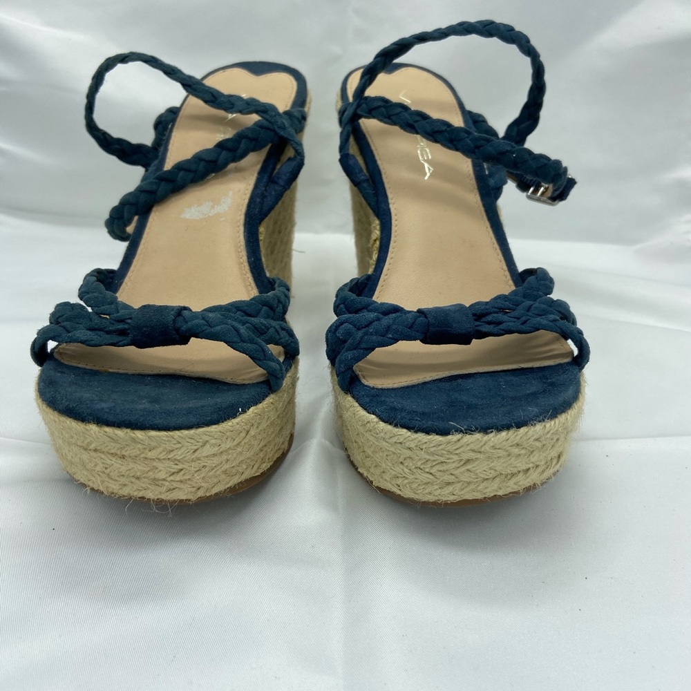 Via Spiga Platform Blue Sandals
